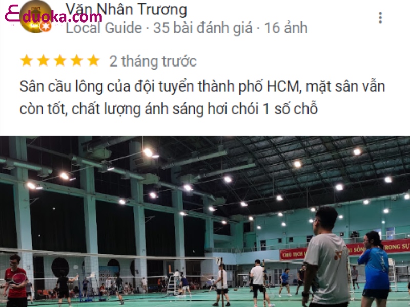 Đánh giá của các vợt thủ về sân cầu lông Phú Thọ