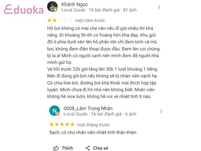 Review của khách hàng về hồ bơi Đại Đồng