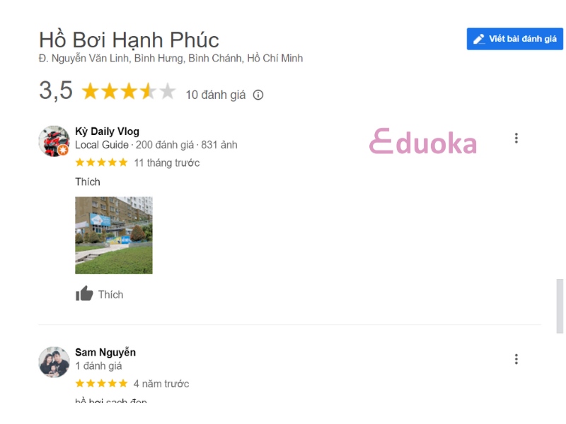 Cảm nhận của khách hàng về Hồ Bơi Hạnh Phúc