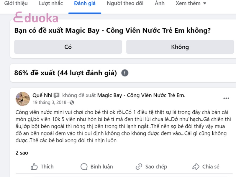 Review của khách hàng về Hồ Bơi Magic Bay