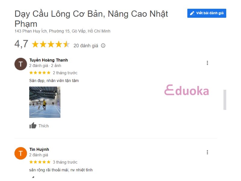 Đánh Giá Của Các Vợt Thủ Về Sân Cầu Lông Nhật Phạm Quận 12