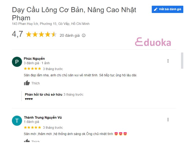 Cảm Nhận Của Các Vợt Thủ Về Sân Cầu Lông Nhật Phạm Quận 12