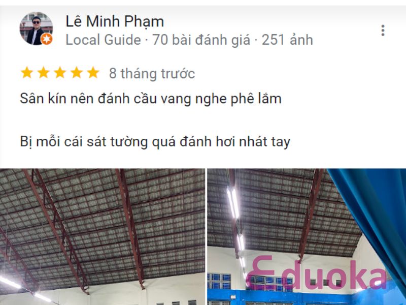 Đánh giá của các vợt thủ về sân cầu lông Lê Anh Xuân