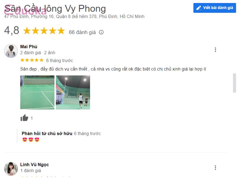 Cảm nhận từ các vợt thủ về Sân Cầu lông Vy Phong