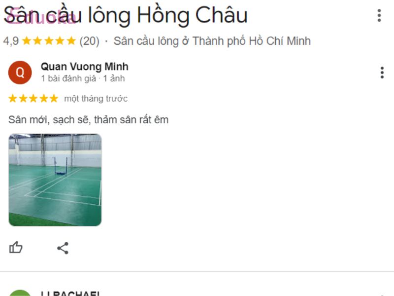 Nhận xét chung từ các vợt thủ về Sân cầu lông Hồng Châu