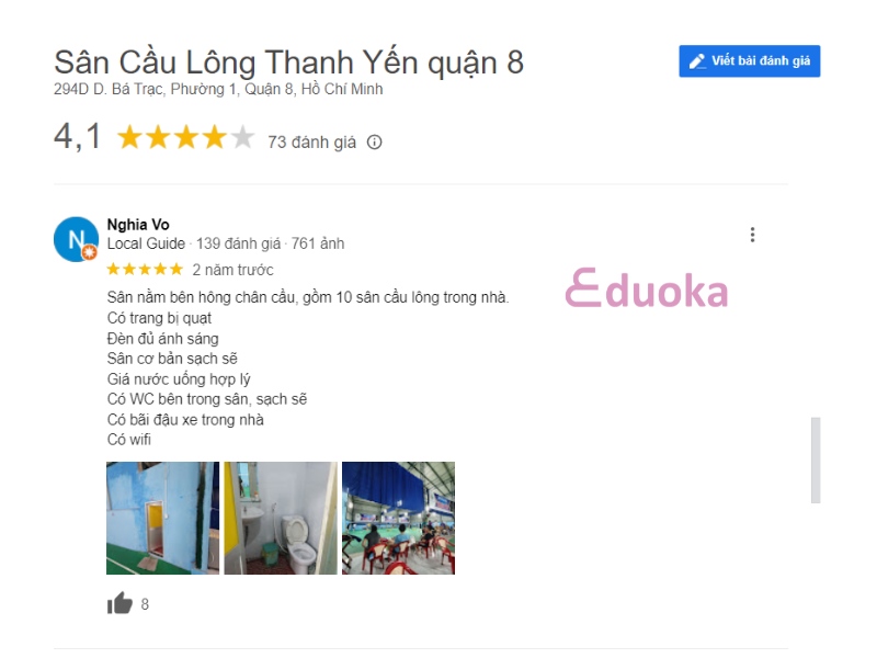 Nhận xét của các vợt thủ về sân cầu lông Thanh Yến quận 8