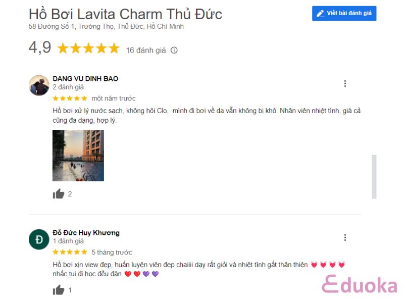 Phản hồi Của Khách Hàng Về Hồ Bơi Lavita Charm Thủ Đức