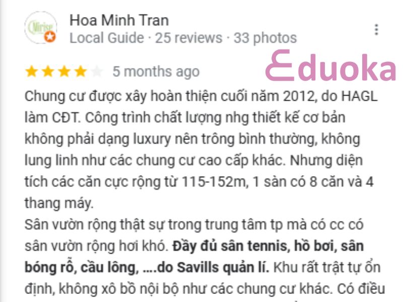 Nhận Xét Của Khách Hàng Về Bể Bơi Chung cư Hoàng Anh Giai Việt