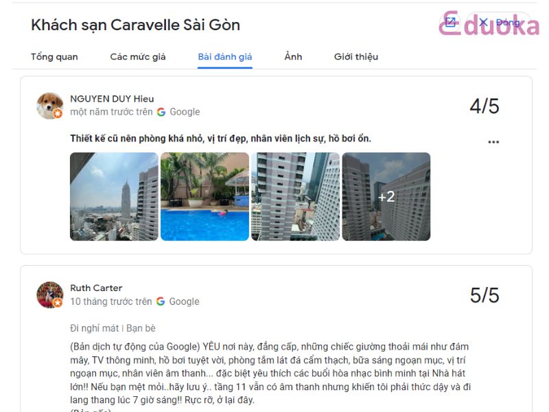 Nhận Xét Của Khách Hàng Về Hồ Bơi Khách Sạn Caravelle Sài Gòn