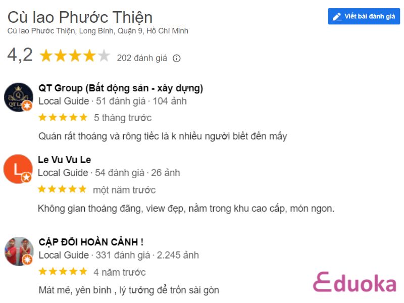 Đánh Giá Của Du Khách Về Hồ Bơi Tại Cù Lao Phước Thiện