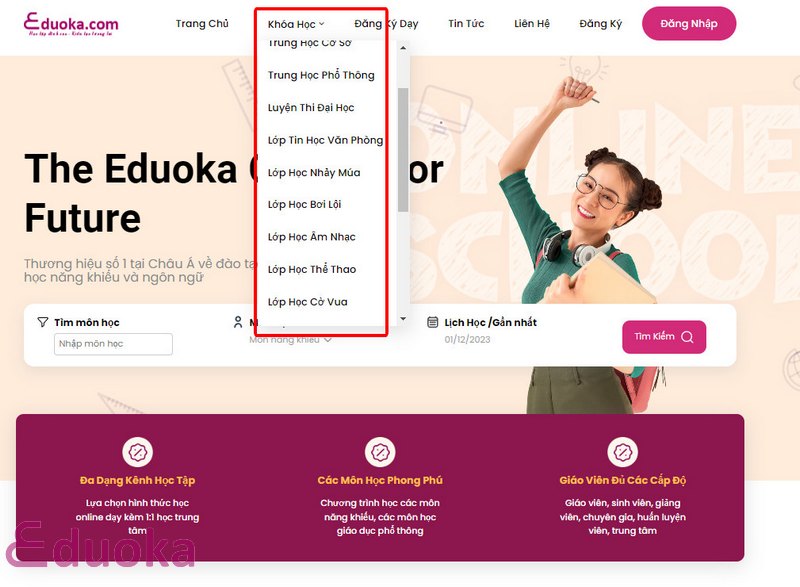 Truy cập vào trang web eduoka.com