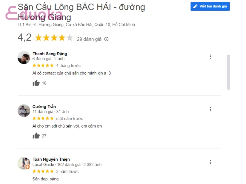 Cảm nhận của các vợt thủ về sân cầu lông Bắc Hải