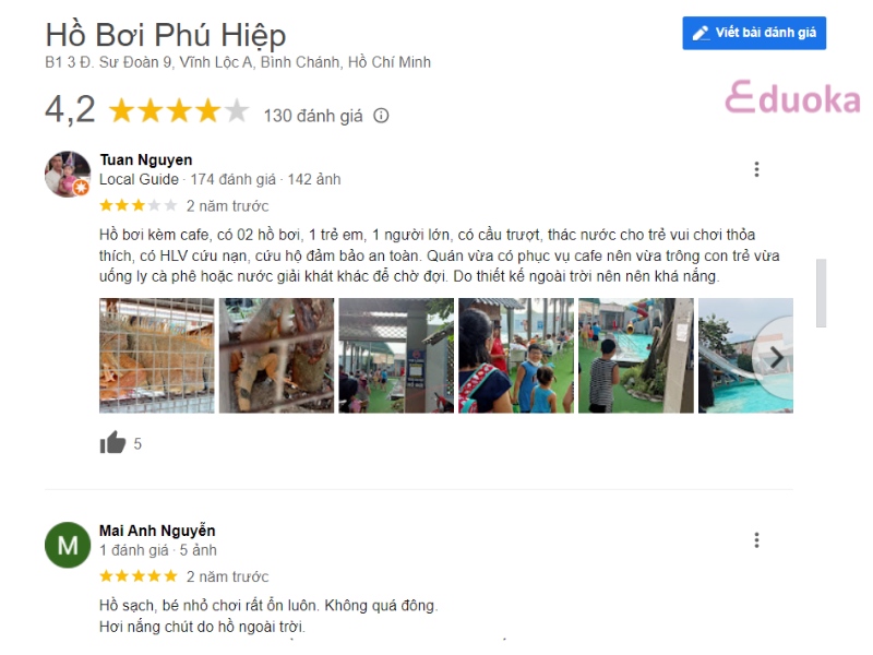 Cảm nhận của khách hàng về Hồ Bơi Phú Hiệp