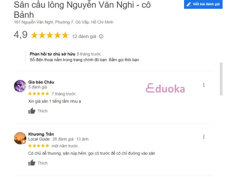 Review của các vợt thủ về sân cầu lông Nguyễn Văn Nghi