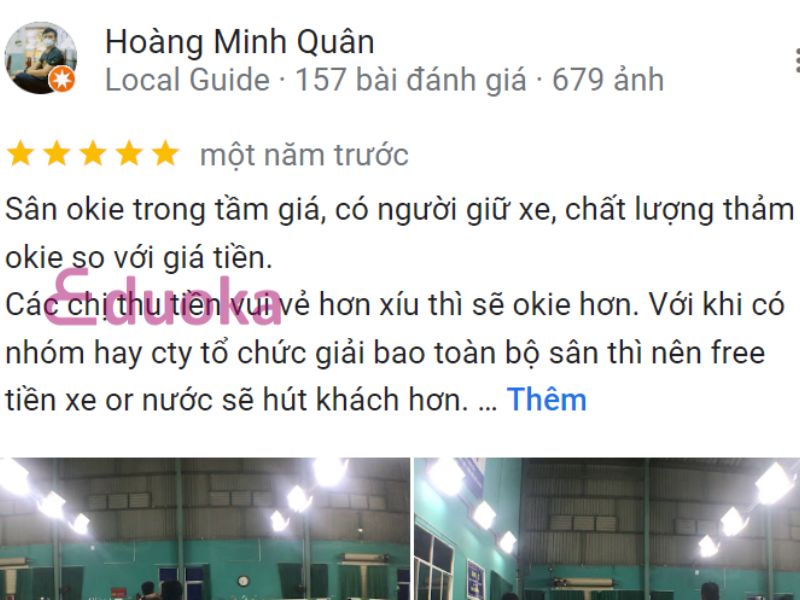 Đánh giá của người chơi về CLB Cầu Lông Tân Hưng Thuận