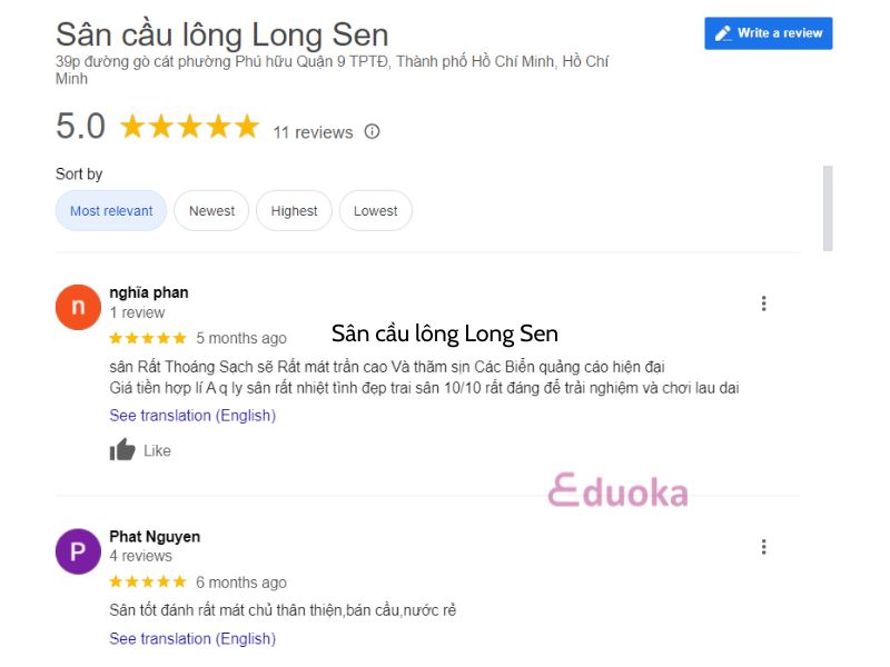 Đánh Giá Từ Các Vợt Thủ Về Sân Cầu Lông Long Sen