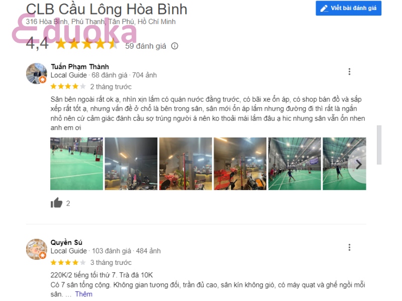 Nhận xét của các vợt thủ về CLB cầu lông Hòa Bình