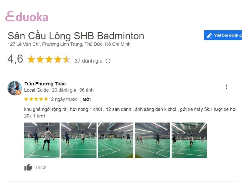 Đánh Giá của Người Chơi về Sân Cầu Lông SHB Badminton