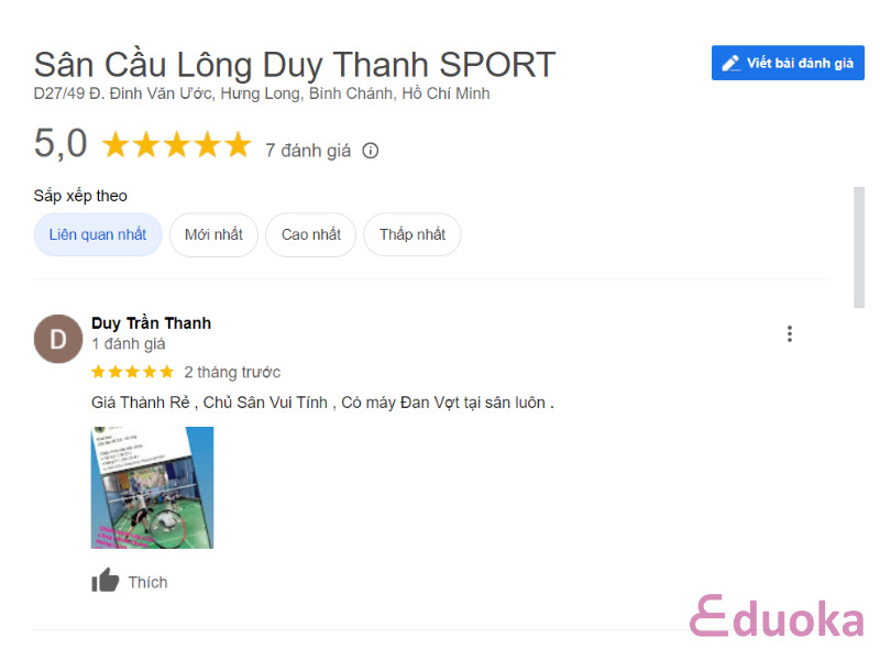 Nhận Xét Của Các Vợt Thủ Về Sân Cầu Lông Duy Thanh SPORT