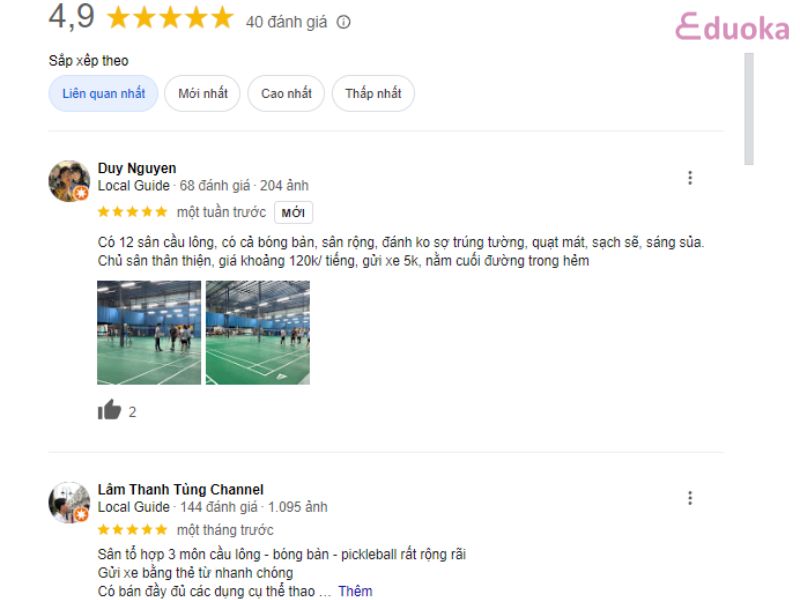 Đánh giá của các vợt thủ về sân cầu lông Tuấn Huệ