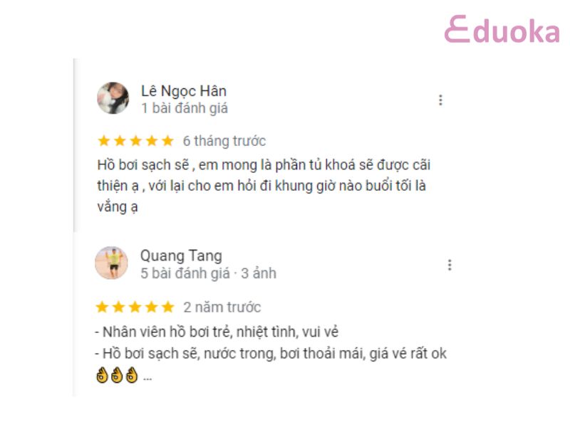 Nhận xét của khách hàng về Hồ Bơi Chung Cư Carillon 7