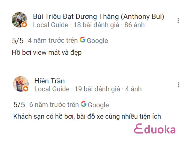 Đánh giá của khách hàng về Bể Bơi Ramana Saigon