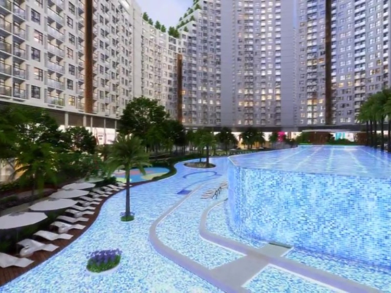 Hồ bơi thác nước 2 tầng River City quận 7