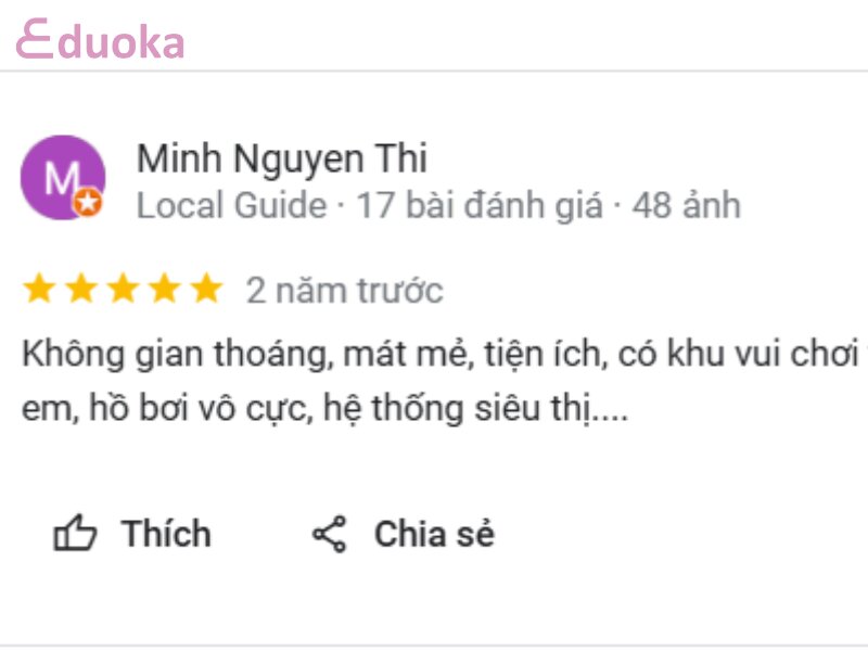 Đánh giá của khách hàng về hồ bơi chung cư The Sun Avenue